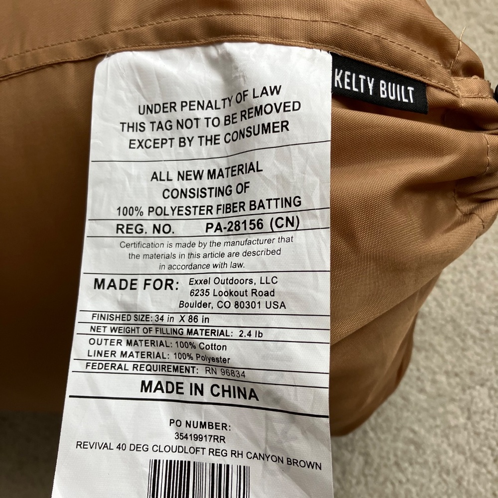 Kelty Revival 40 Degree Summer Sleeping Bag - Picture 4 of 4